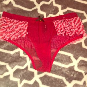SALE NWOT Candy-cane Striped Ruffle Panties w/Bell